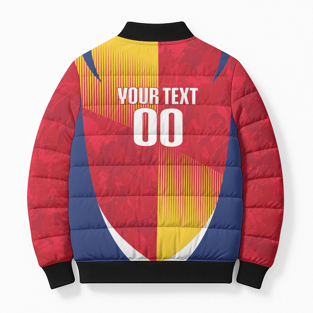 Custom Romania Rugby 2026 Bomber Puffer Jacket Stejarii Oak Leaf Symbol