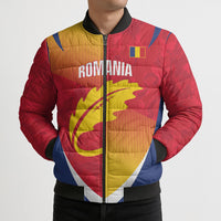 Custom Romania Rugby 2026 Bomber Puffer Jacket Stejarii Oak Leaf Symbol