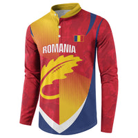 Custom Romania Rugby 2026 Button Sweatshirt Stejarii Oak Leaf Symbol