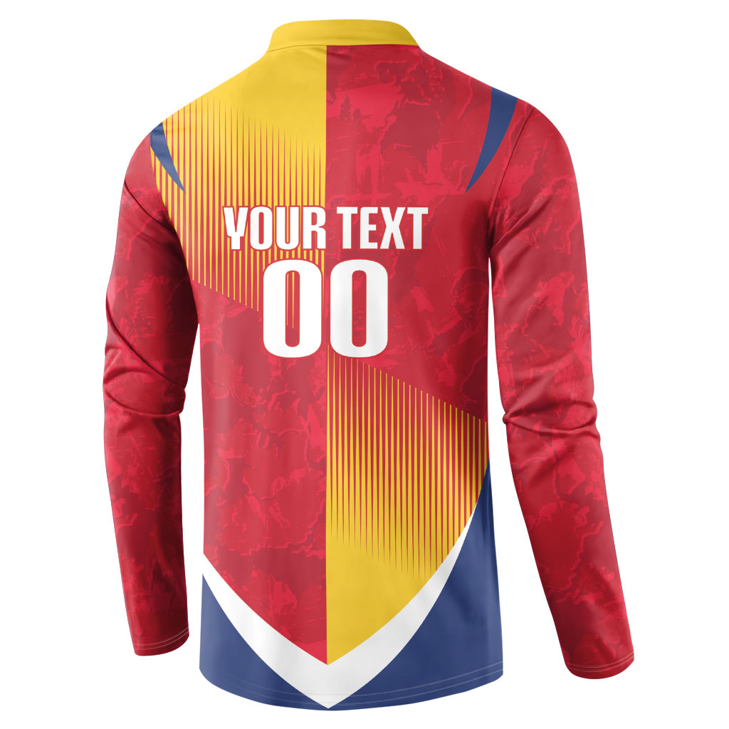 Custom Romania Rugby 2026 Button Sweatshirt Stejarii Oak Leaf Symbol