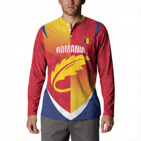 Custom Romania Rugby 2026 Button Sweatshirt Stejarii Oak Leaf Symbol