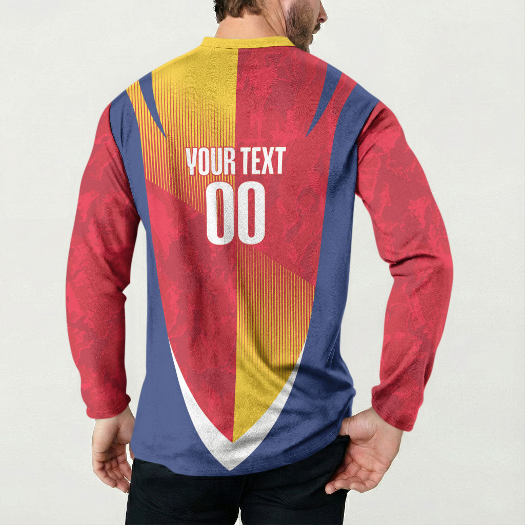 Custom Romania Rugby 2026 Button Sweatshirt Stejarii Oak Leaf Symbol