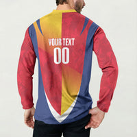 Custom Romania Rugby 2026 Button Sweatshirt Stejarii Oak Leaf Symbol