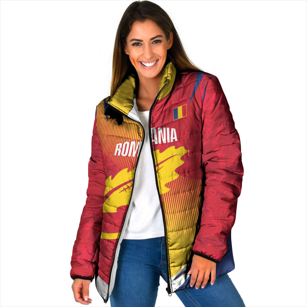 Custom Romania Rugby 2026 Padded Jacket Stejarii Oak Leaf Symbol