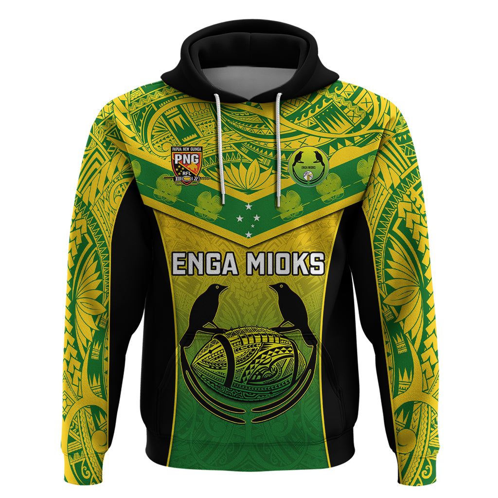 Papua New Guinea Rugby Hoodie Enga Mioks PNG Polynesian Pattern - Wonder Print Shop