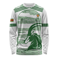 Zimbabwe Rugby Custom Long Sleeve Shirt Come On Sables White Version - Wonder Print Shop