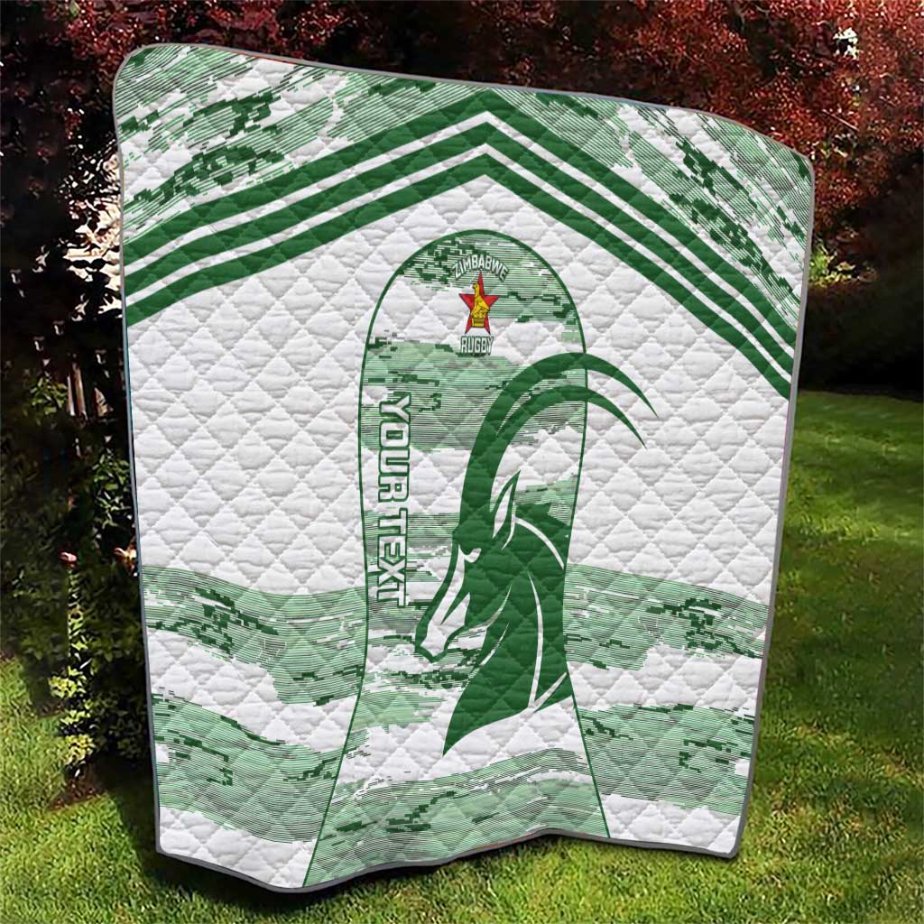 Zimbabwe Rugby Custom Quilt Come On Sables White Version - Wonder Print Shop