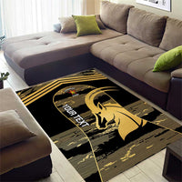 Zimbabwe Rugby Custom Area Rug Come On Sables Gold Black Version - Wonder Print Shop