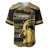 Zimbabwe Rugby Custom Baseball Jersey Come On Sables Gold Black Version - Wonder Print Shop