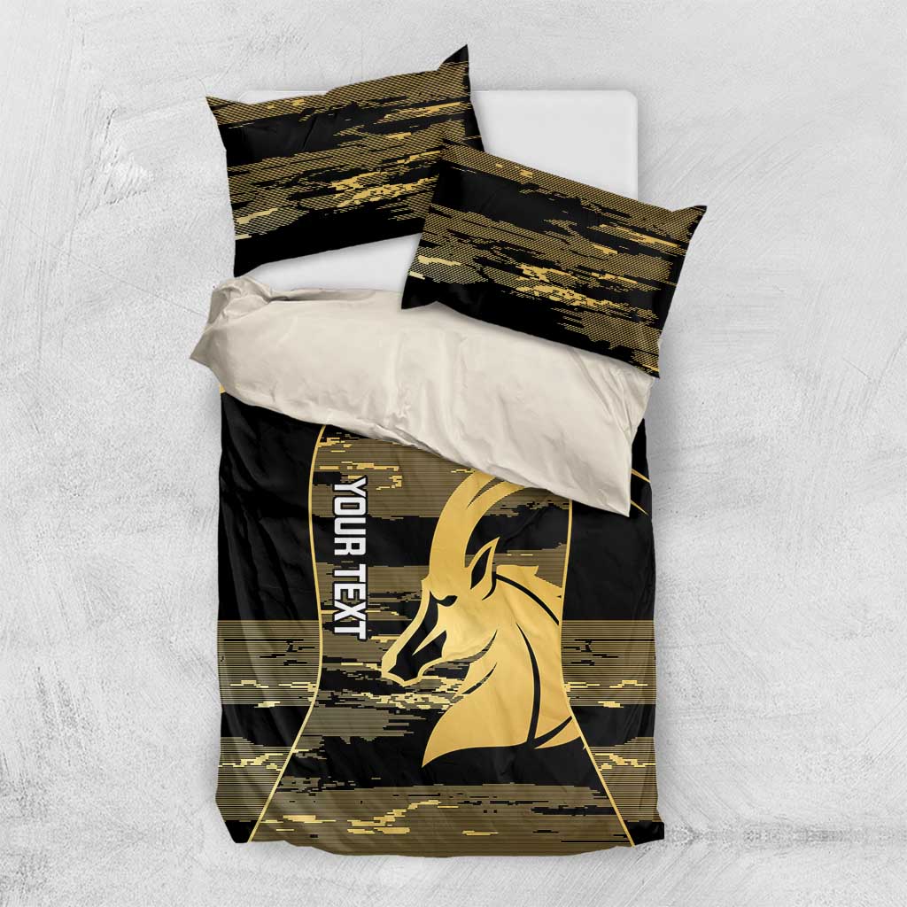 Zimbabwe Rugby Custom Bedding Set Come On Sables Gold Black Version - Wonder Print Shop