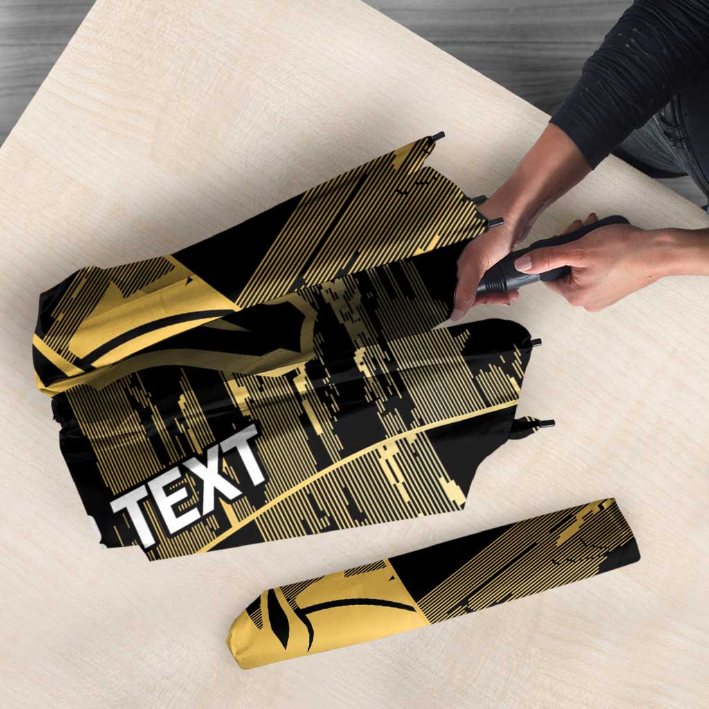 Zimbabwe Rugby Custom Umbrella Come On Sables Gold Black Version - Wonder Print Shop