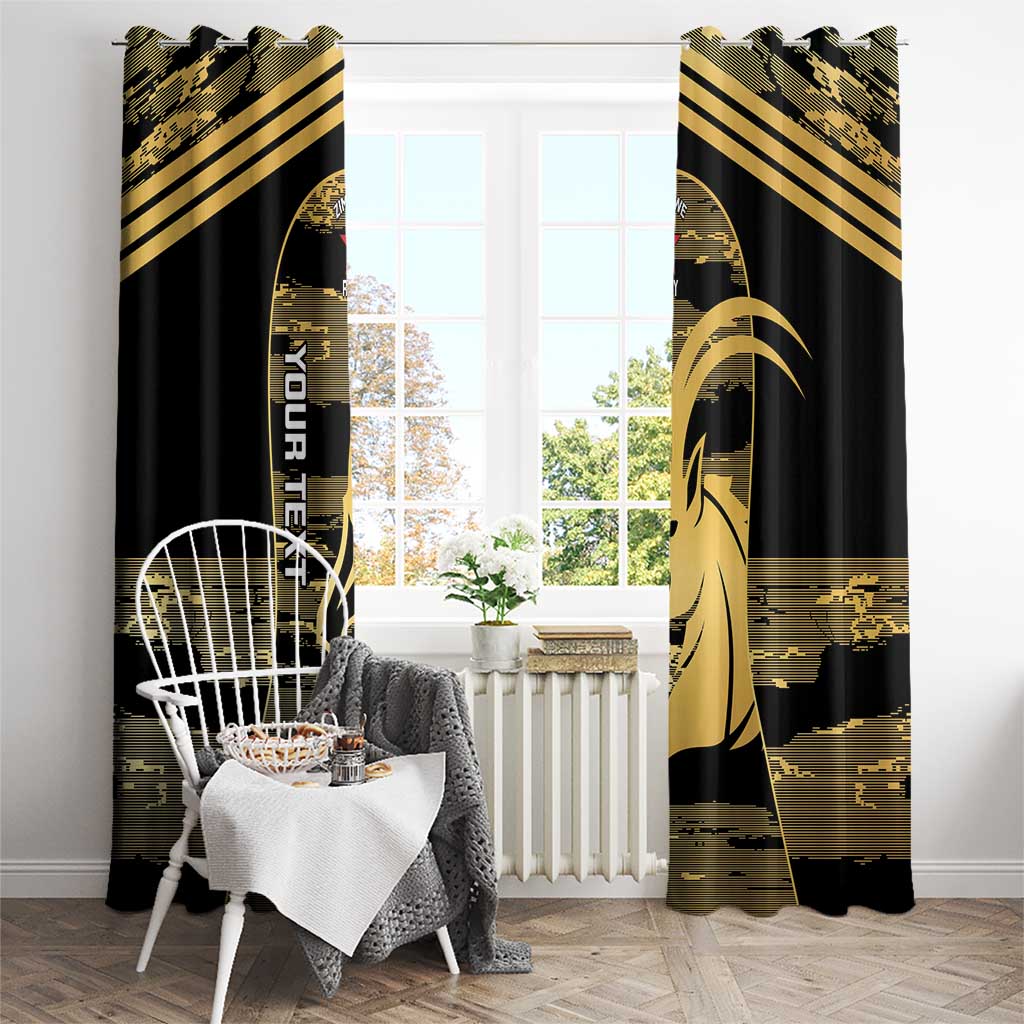 Zimbabwe Rugby Custom Window Curtain Come On Sables Gold Black Version - Wonder Print Shop