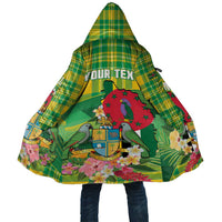 Personalized Dominica Independence Day Cloak Map With Coat Of Arms Madras Pattern - Wonder Print Shop