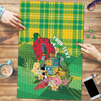 Personalized Dominica Independence Day Puzzle Map With Coat Of Arms Madras Pattern - Wonder Print Shop