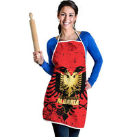 Albania Independence Day Apron Dita e Pavaresise Map Grunge Style - Wonder Print Shop