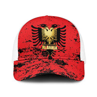 Albania Independence Day Baseball Net Cap Dita e Pavaresise Map Grunge Style - Wonder Print Shop