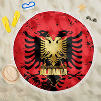 Albania Independence Day Beach Blanket Dita e Pavaresise Map Grunge Style - Wonder Print Shop