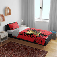 Albania Independence Day Bedding Set Dita e Pavaresise Map Grunge Style - Wonder Print Shop
