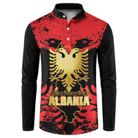 Albania Independence Day Button Sweatshirt Dita e Pavaresise Map Grunge Style - Wonder Print Shop