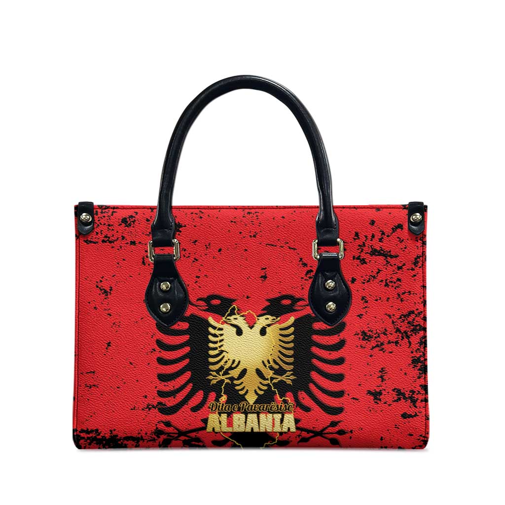 Albania Independence Day Leather Bag Dita e Pavaresise Map Grunge Style - Wonder Print Shop