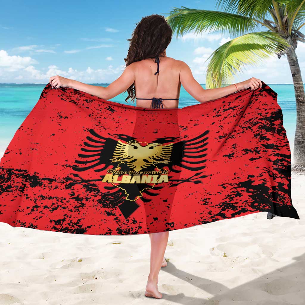 Albania Independence Day Sarong Dita e Pavaresise Map Grunge Style - Wonder Print Shop