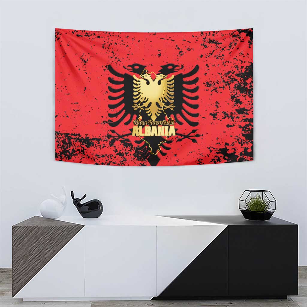 Albania Independence Day Tapestry Dita e Pavaresise Map Grunge Style - Wonder Print Shop