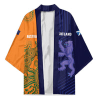 Australia and Scotland Rugby Custom Kimono Wallabies Scottish Thistle Together