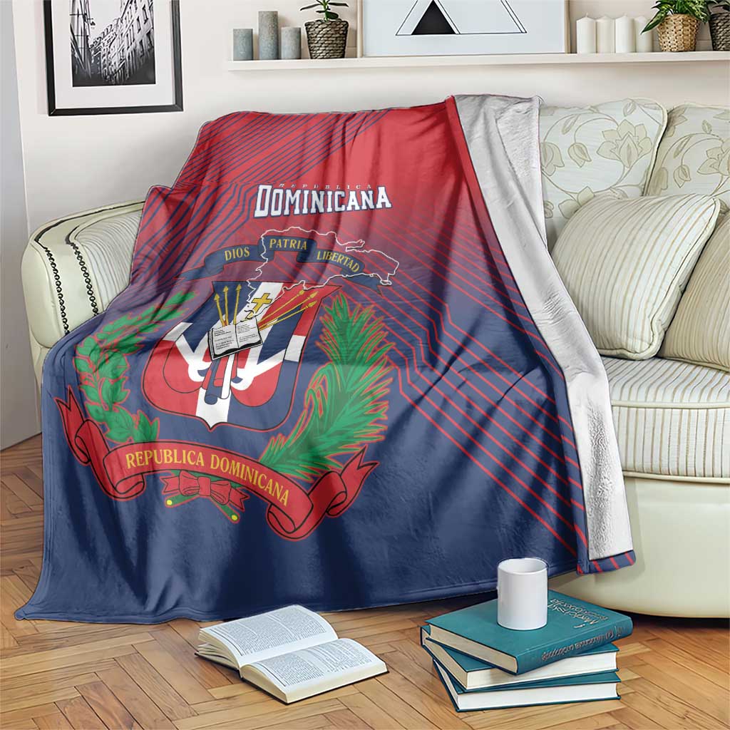 Dominican Republic 2026 Baseball Blanket Coat Of Arms Gradient Style - Wonder Print Shop