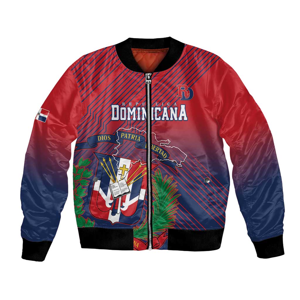 Dominican Republic 2026 Baseball Custom Bomber Jacket Coat Of Arms Gradient Style - Wonder Print Shop