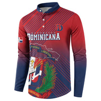 Dominican Republic 2026 Baseball Custom Button Sweatshirt Coat Of Arms Gradient Style - Wonder Print Shop