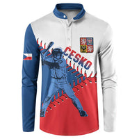 Czech Republic 2026 Baseball Custom Button Sweatshirt Come On Cesko Flag Style - Wonder Print Shop