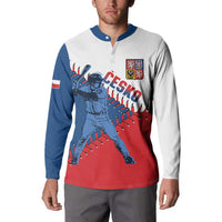 Czech Republic 2026 Baseball Custom Button Sweatshirt Come On Cesko Flag Style - Wonder Print Shop