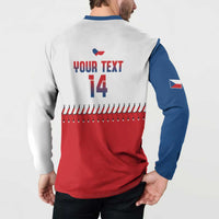 Czech Republic 2026 Baseball Custom Button Sweatshirt Come On Cesko Flag Style - Wonder Print Shop