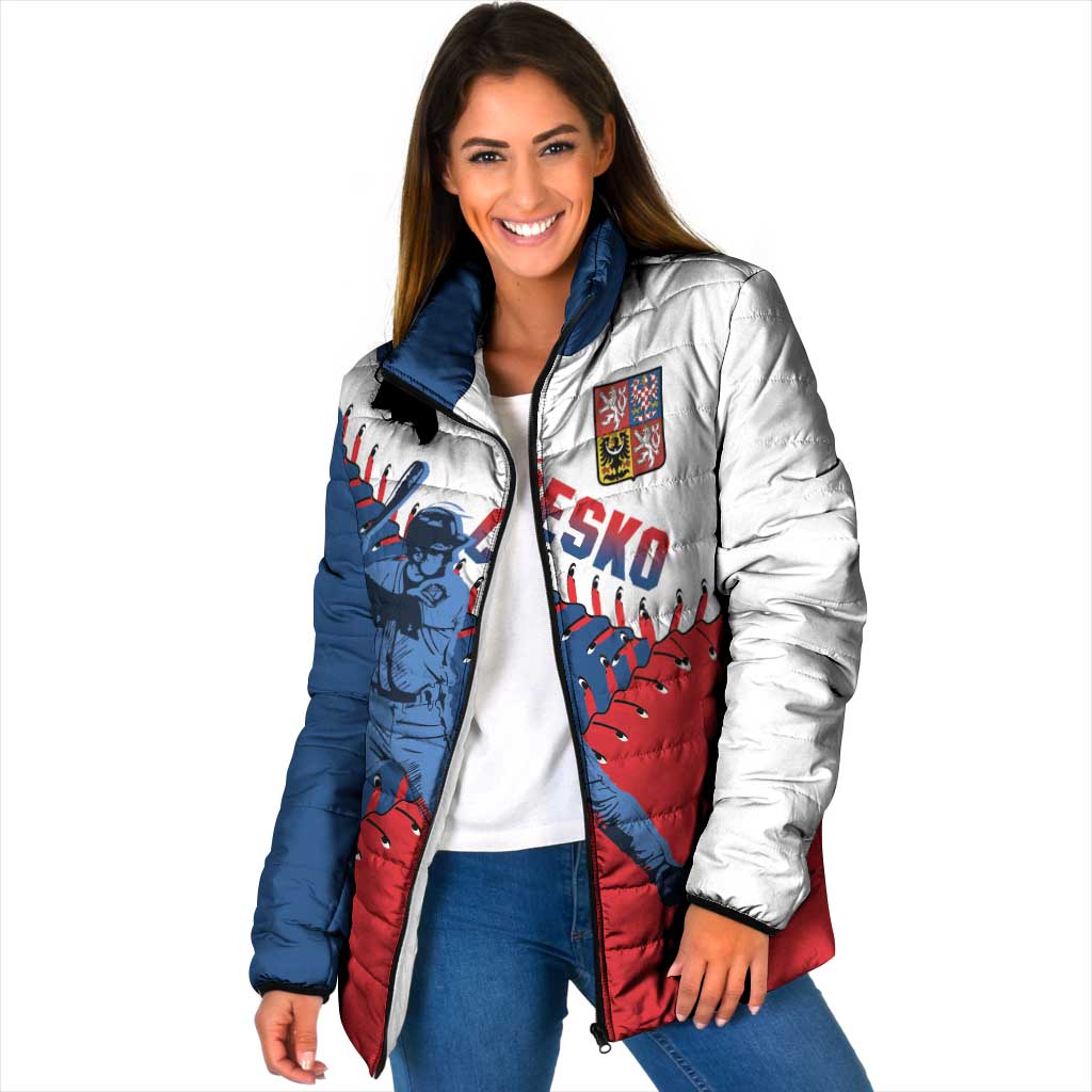 Czech Republic 2026 Baseball Custom Padded Jacket Come On Cesko Flag Style - Wonder Print Shop