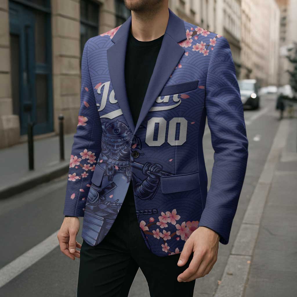 Japan 2026 Baseball Custom Blazer Come On Samurai Sakura Pattern - Wonder Print Shop