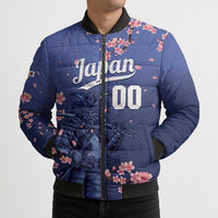 Japan 2026 Baseball Custom Bomber Puffer Jacket Come On Samurai Sakura Pattern - Wonder Print Shop