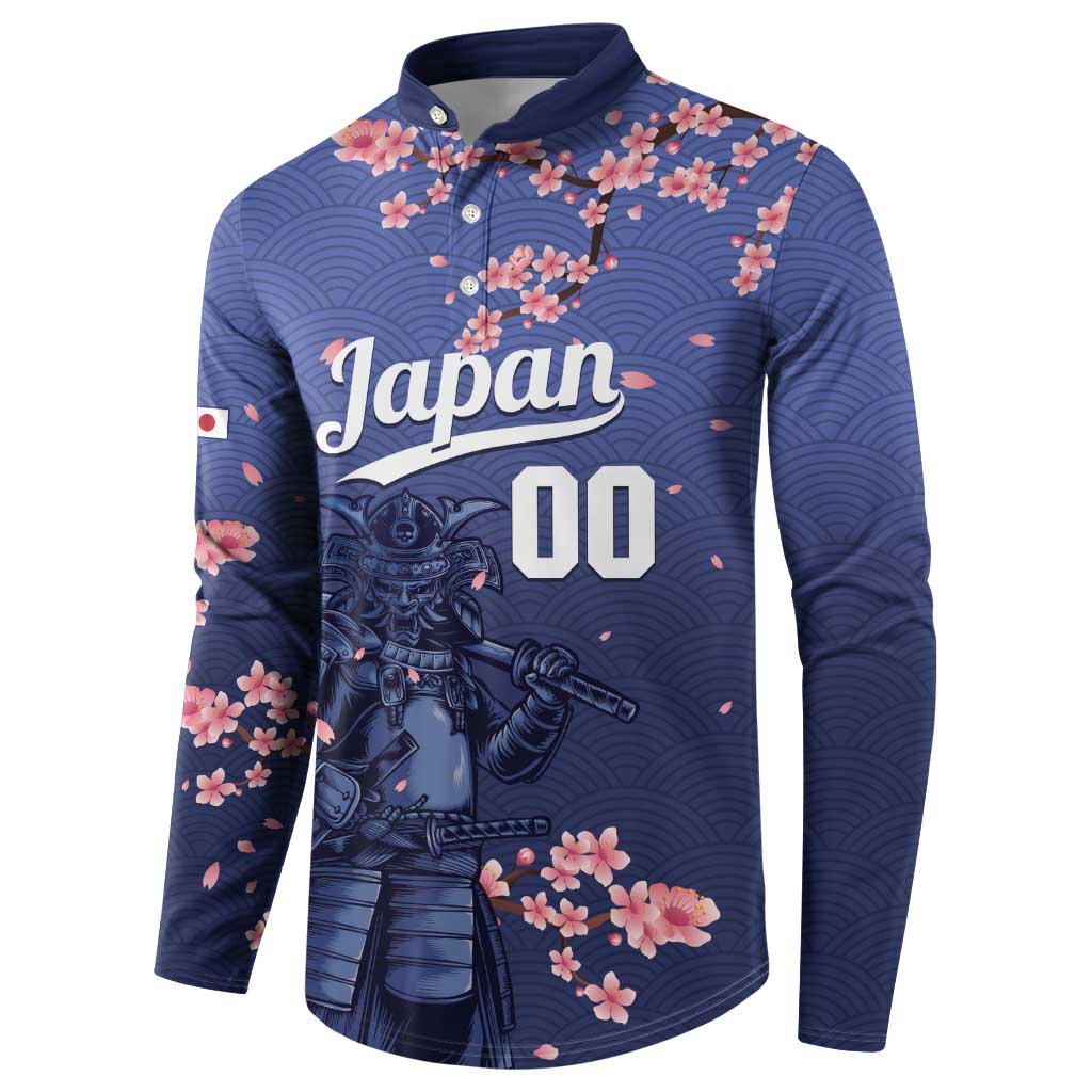 Japan 2026 Baseball Custom Button Sweatshirt Come On Samurai Sakura Pattern - Wonder Print Shop