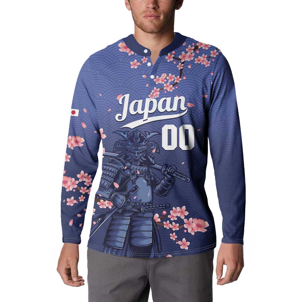 Japan 2026 Baseball Custom Button Sweatshirt Come On Samurai Sakura Pattern - Wonder Print Shop