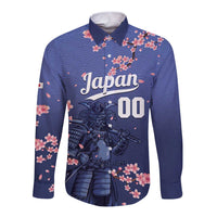 Japan 2026 Baseball Custom Long Sleeve Button Shirt Come On Samurai Sakura Pattern - Wonder Print Shop