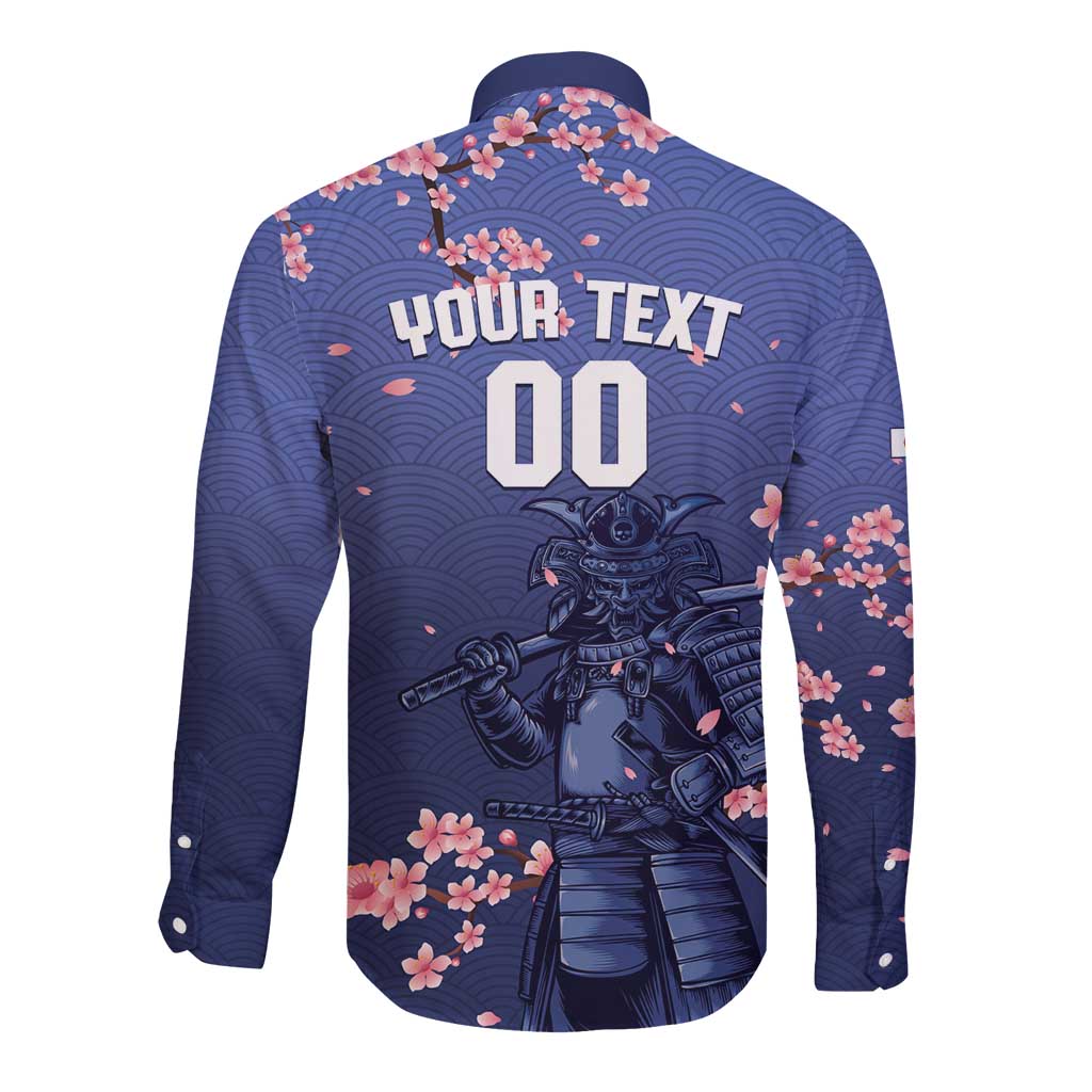 Japan 2026 Baseball Custom Long Sleeve Button Shirt Come On Samurai Sakura Pattern - Wonder Print Shop