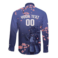 Japan 2026 Baseball Custom Long Sleeve Button Shirt Come On Samurai Sakura Pattern - Wonder Print Shop