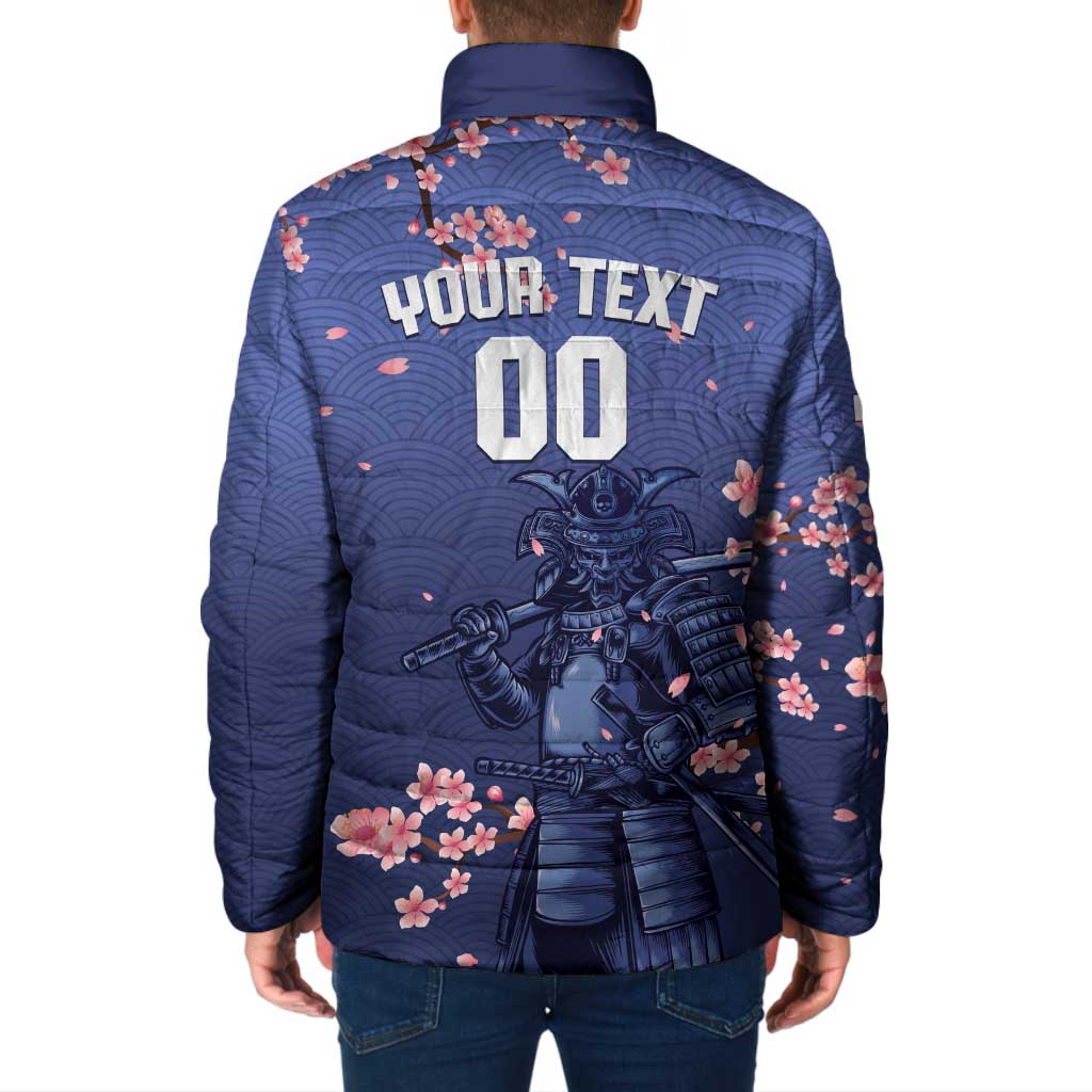 Japan 2026 Baseball Custom Padded Jacket Come On Samurai Sakura Pattern - Wonder Print Shop