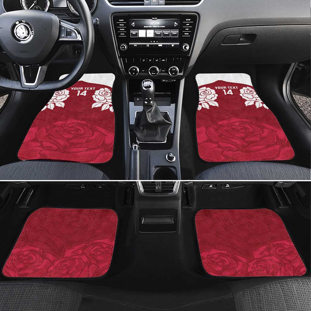 Custom England Rugby 2025 Car Mats Go Champions Red Rose