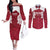 Custom England Rugby 2025 Couples Matching Off The Shoulder Long Sleeve Dress and Long Sleeve Button Shirt Go Champions Red Rose