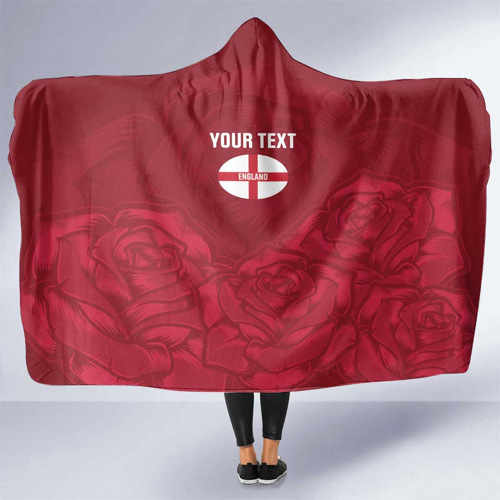 Custom England Rugby 2025 Hooded Blanket Go Champions Red Rose - Wonder Print Shop