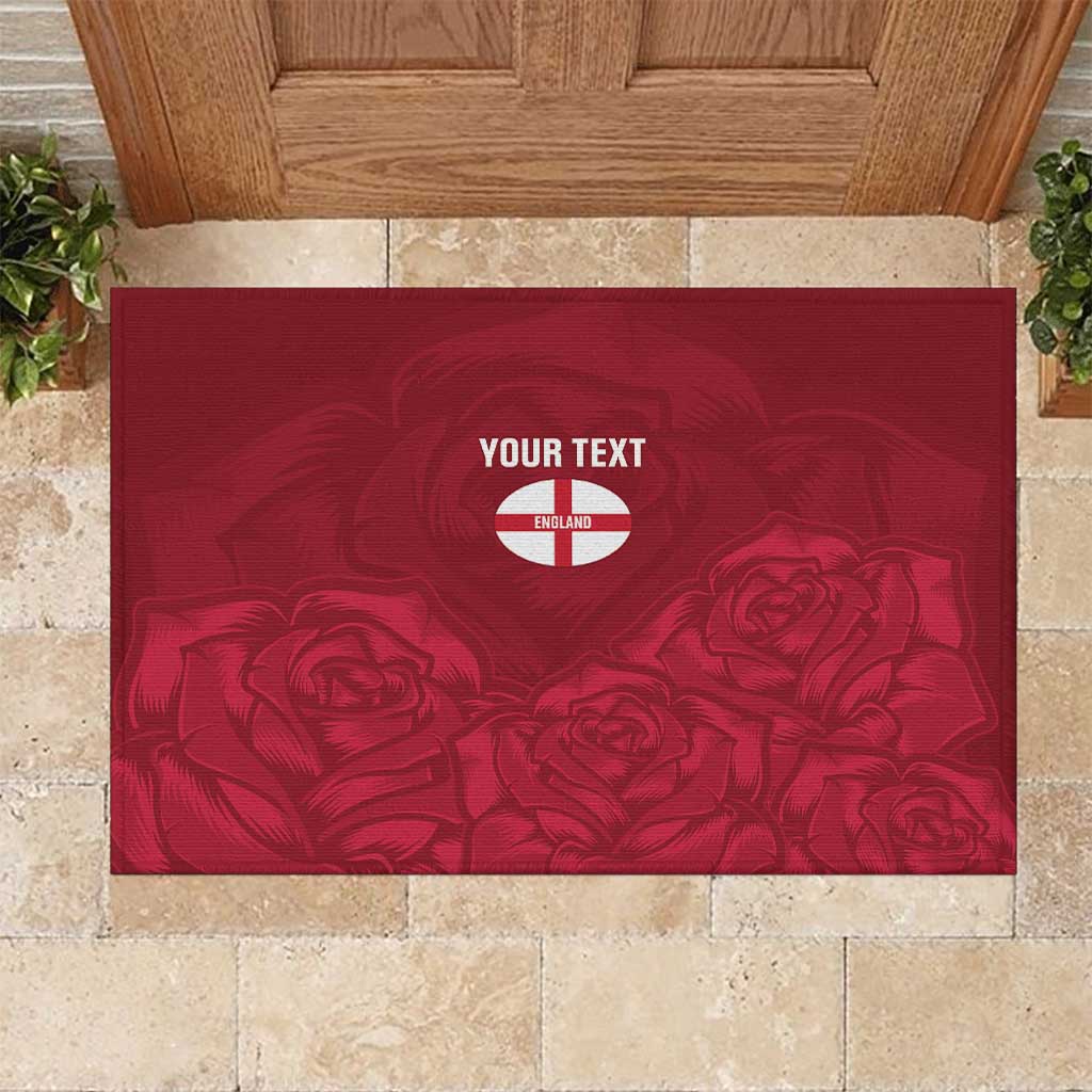 Custom England Rugby 2025 Rubber Doormat Go Champions Red Rose