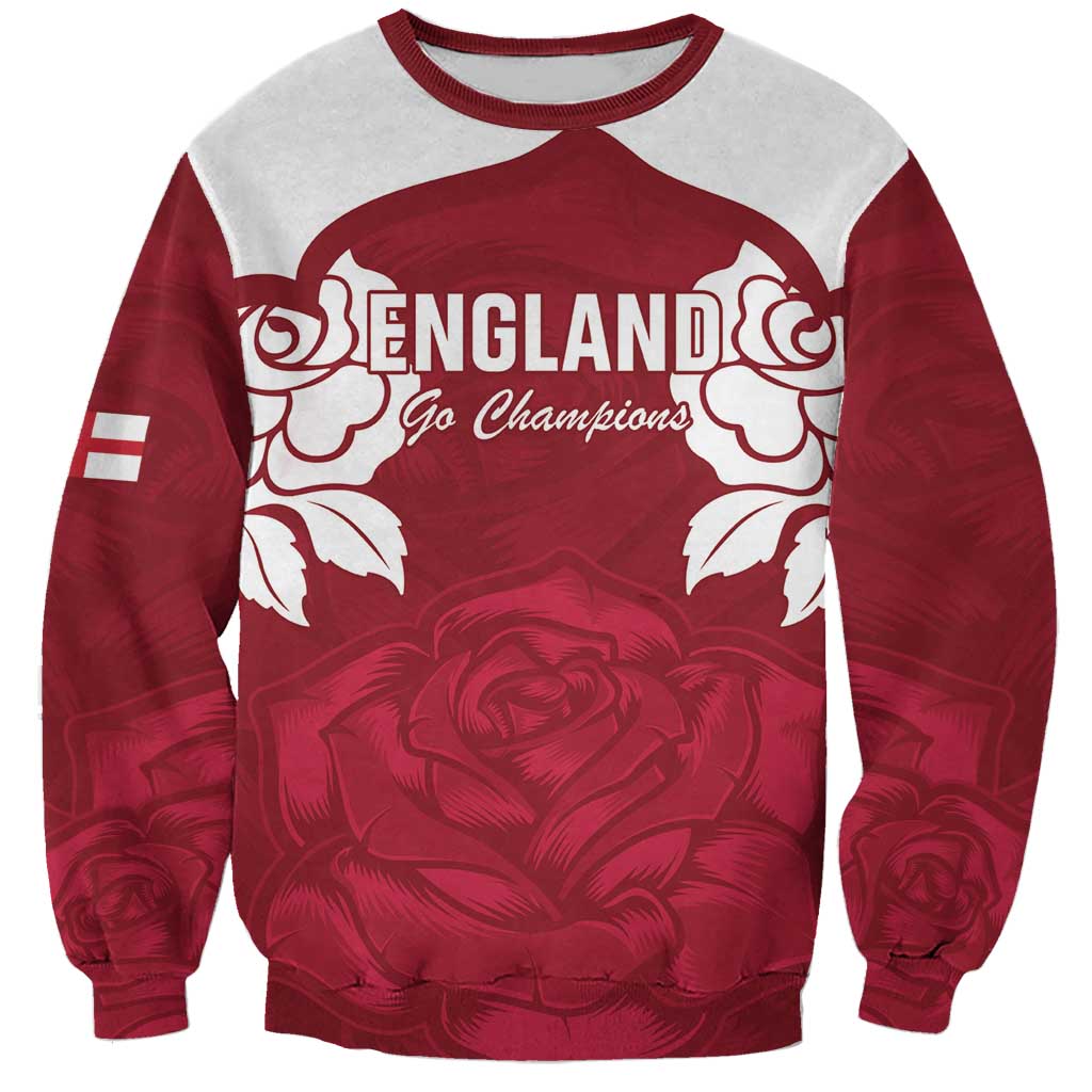 Custom England Rugby 2025 Sweatshirt Go Champions Red Rose