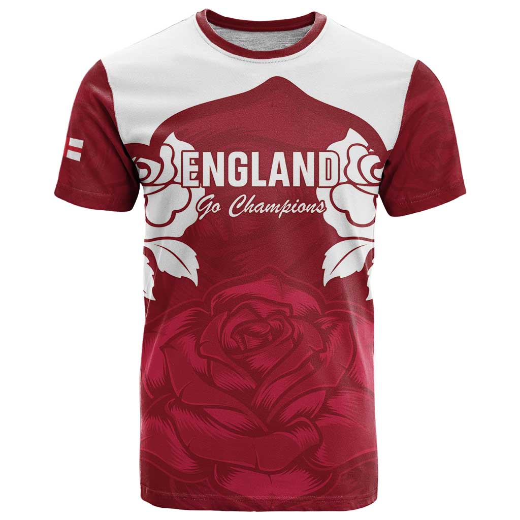 Custom England Rugby 2025 T Shirt Go Champions Red Rose