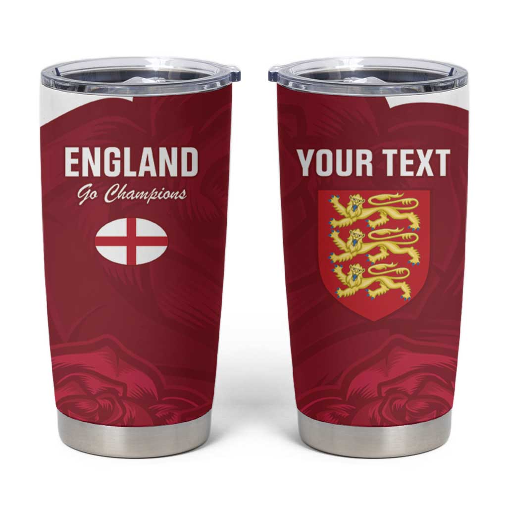 Custom England Rugby 2025 Tumbler Cup Go Champions Red Rose