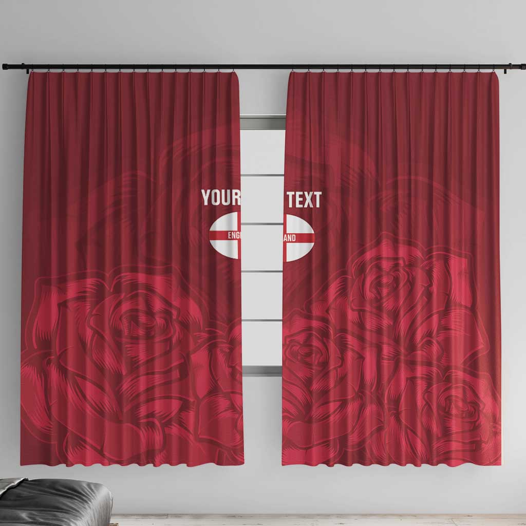 Custom England Rugby 2025 Window Curtain Go Champions Red Rose